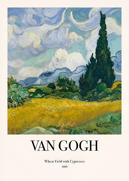 Wheat Field with Cypresses